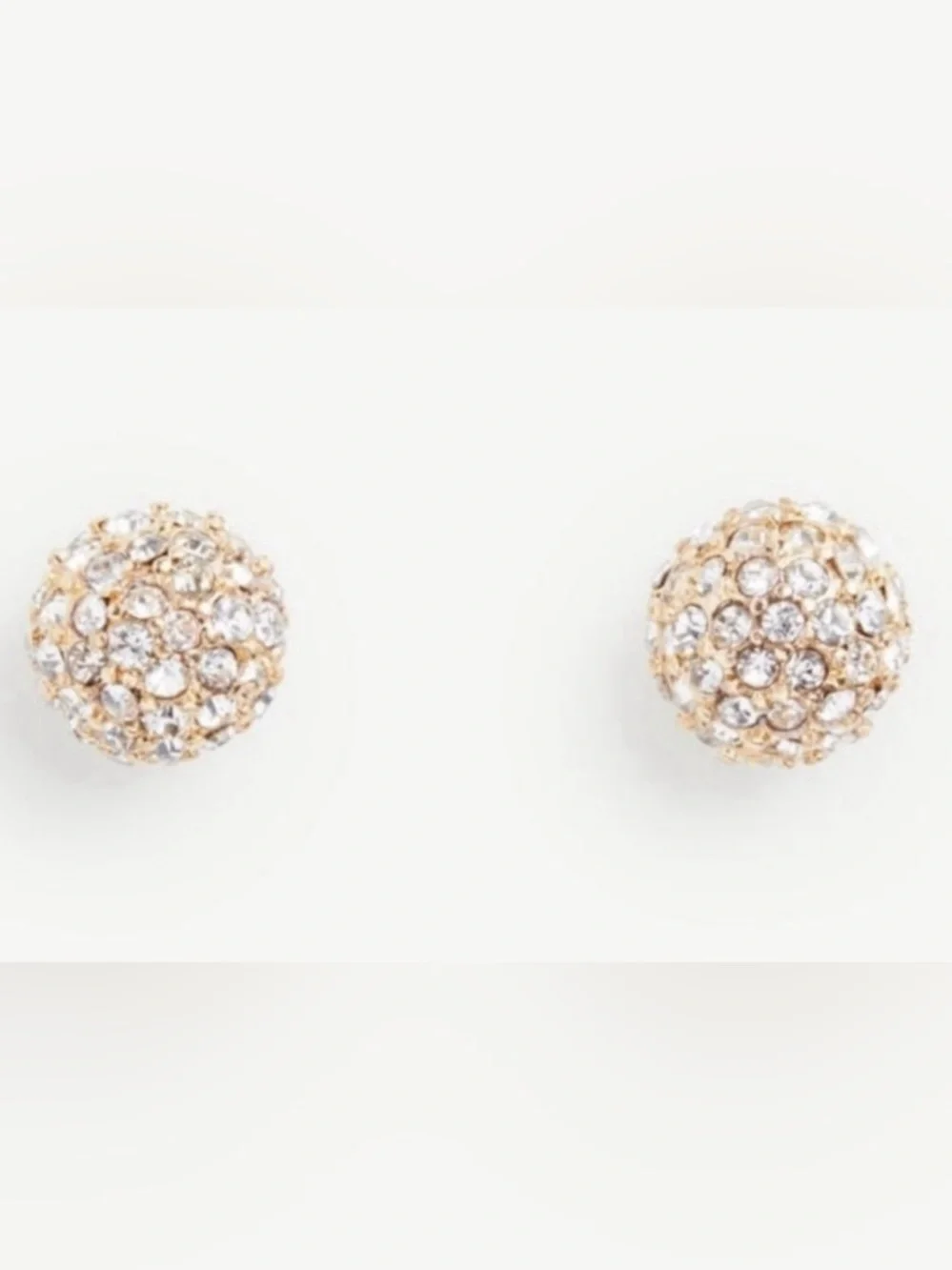 ANN TAYLOR rhinestone cluster pavé ball gold tone pierced stud earrings